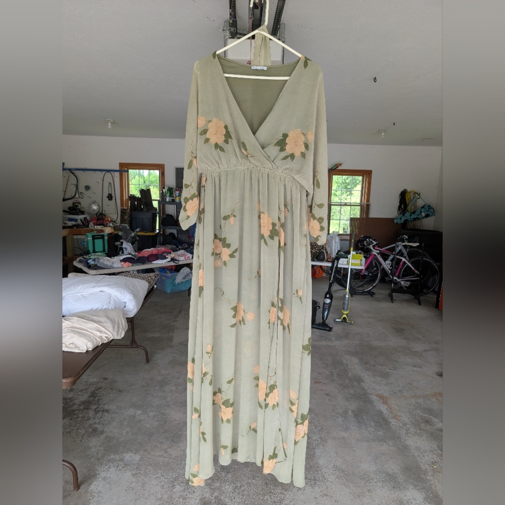 Baltic Born Cream Pleated Maxi Sundress
